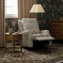 M22287TTFTDB,Namesake,Morris & Co. x Namesake Crewe Recliner & Glider in Strawberry Thief in Fig &Thyme w/Dark Wood Base