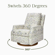 M22287TTFTDB,Namesake,Morris & Co. x Namesake Crewe Recliner & Glider in Strawberry Thief in Fig &Thyme w/Dark Wood Base