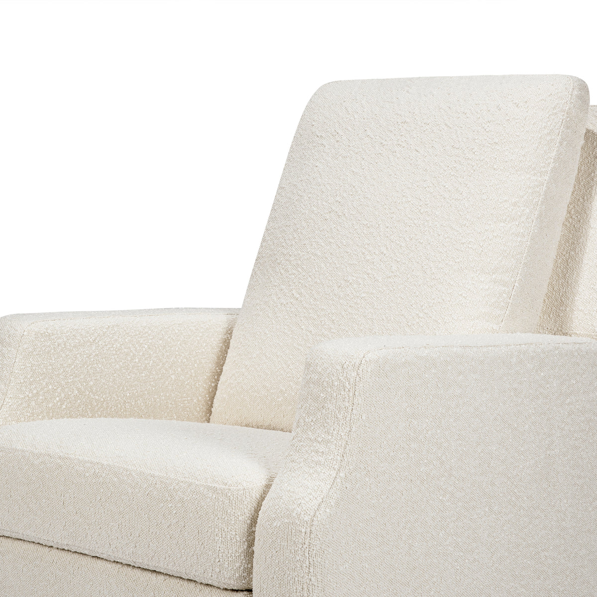 M22287WBLB,Namesake,Crewe Recliner and Swivel Glider in Ivory Boucle w/Light Wood Base