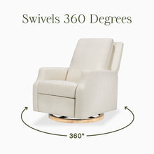 M22287WBLB,Namesake,Crewe Recliner and Swivel Glider in Ivory Boucle w/Light Wood Base