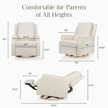M22287WBLB,Namesake,Crewe Recliner and Swivel Glider in Ivory Boucle w/Light Wood Base