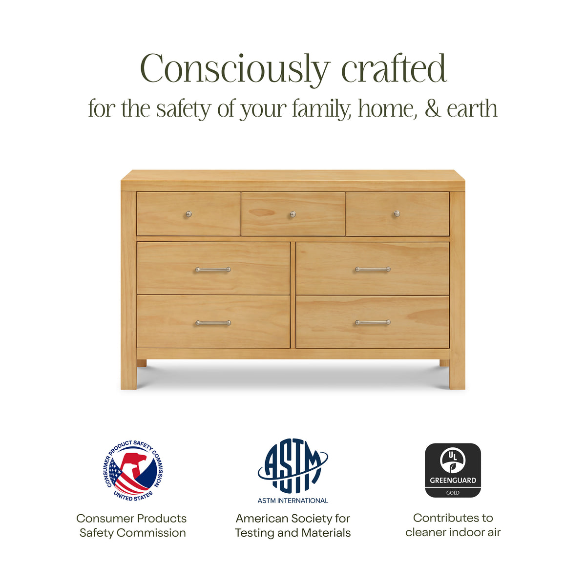M23316HY,Namesake,Nantucket 7-Drawer Assembled Dresser in Honey