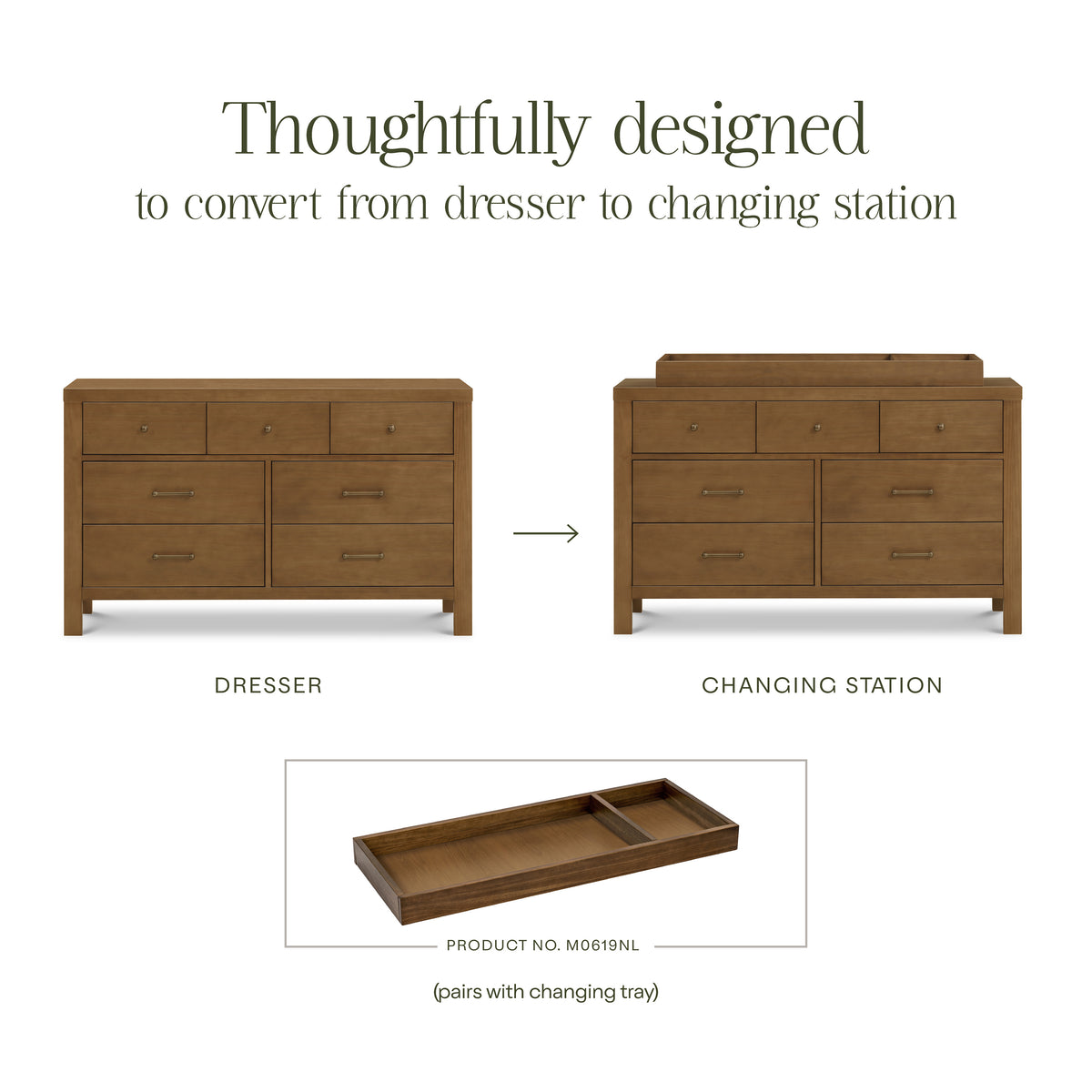 M23316NL,Namesake,Nantucket 7-Drawer Assembled Dresser in Natural Walnut