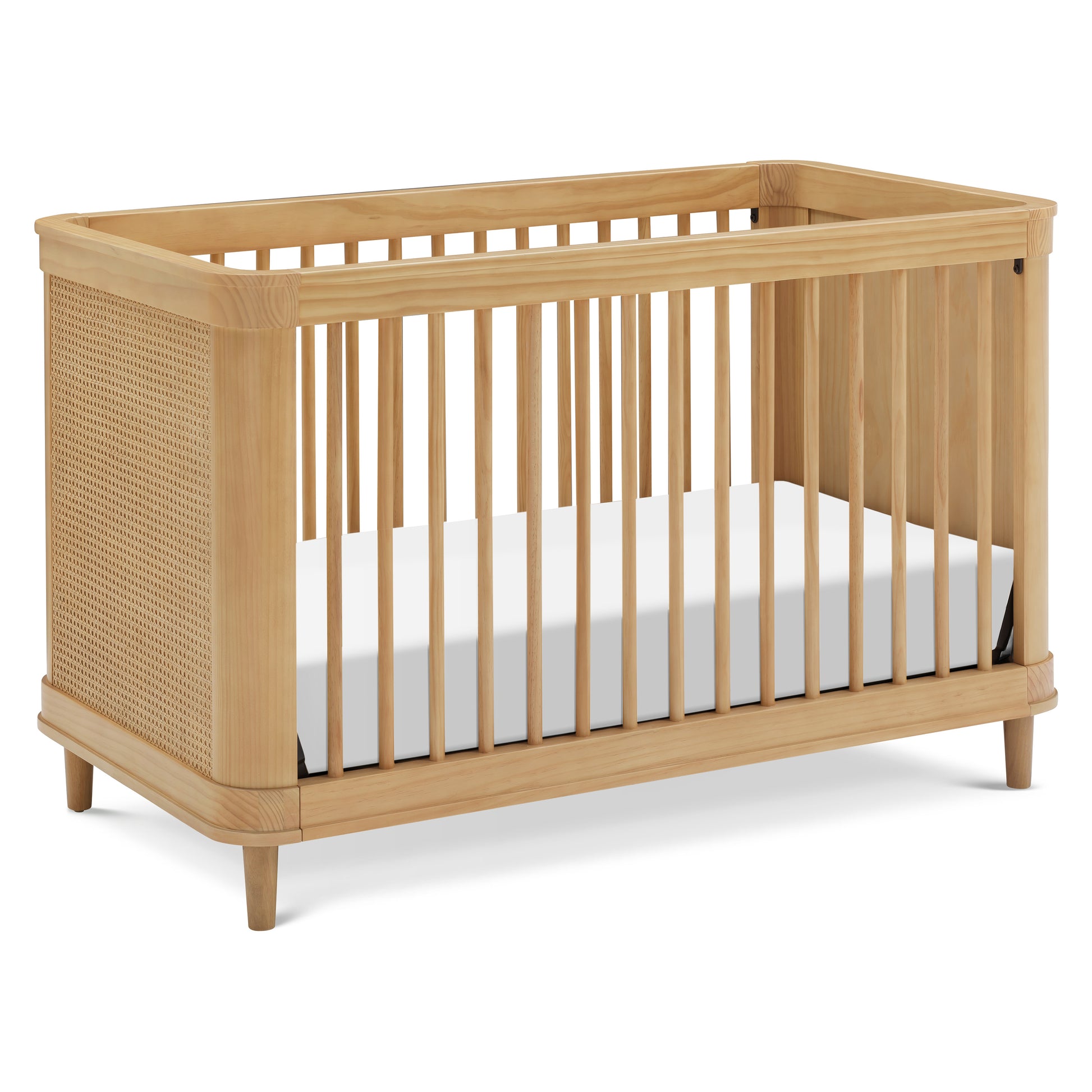 M23701HYHC,Namesake,Marin with Cane 3-in-1 Convertible Crib in Honey and Honey Cane