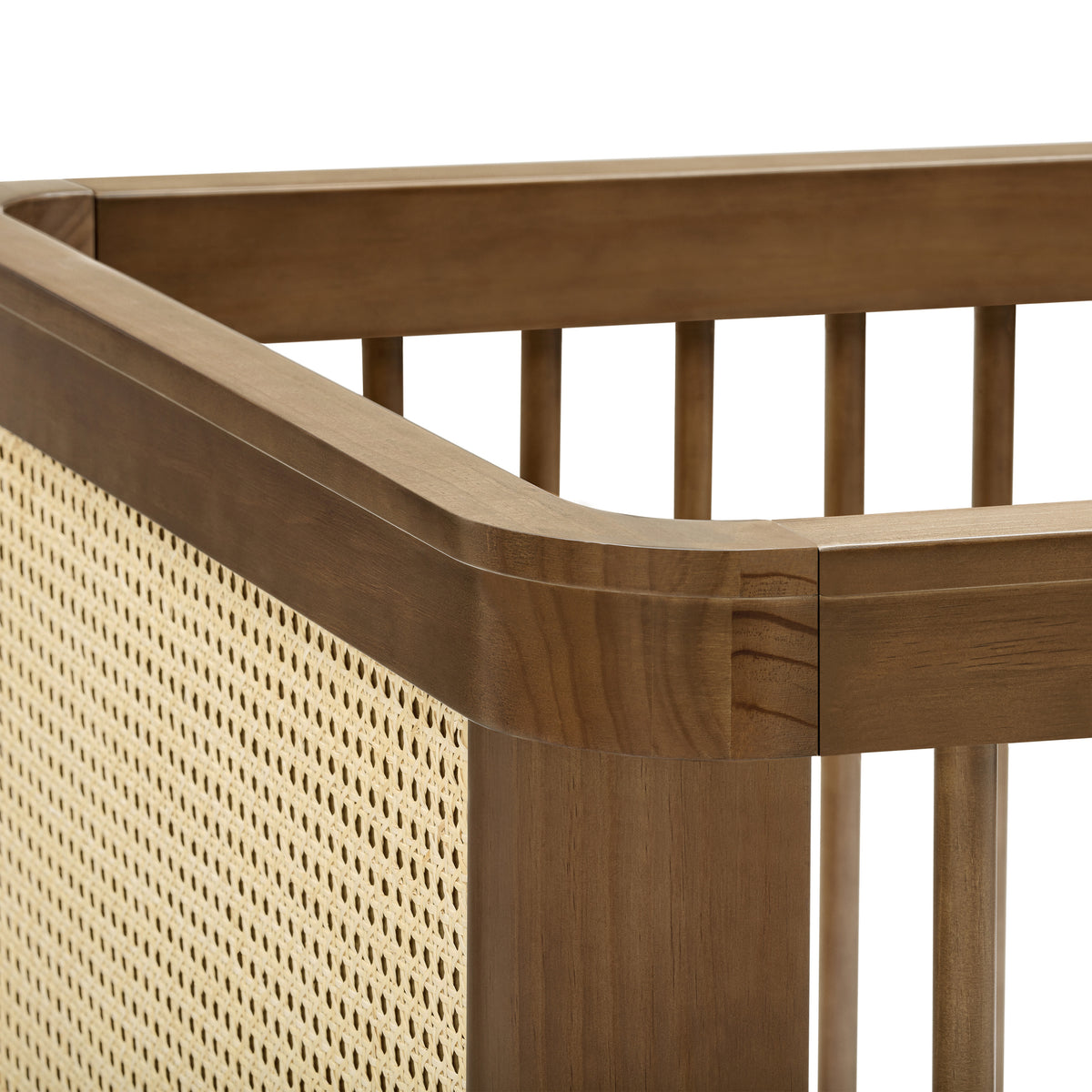 M23701NLBC,Namesake,Marin with Cane 3-in-1 Convertible Crib in Natural Walnut and Blonde Cane
