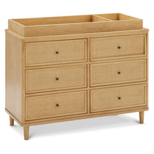 M23716HYHC,Namesake,Marin with Cane 6 Drawer Assembled Dresser in Honey and Honey Cane