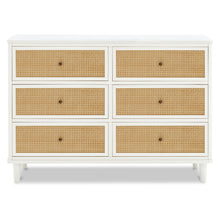 M23716RWHC,Namesake,Marin with Cane 6 Drawer Assembled Dresser in Warm White and Honey Cane