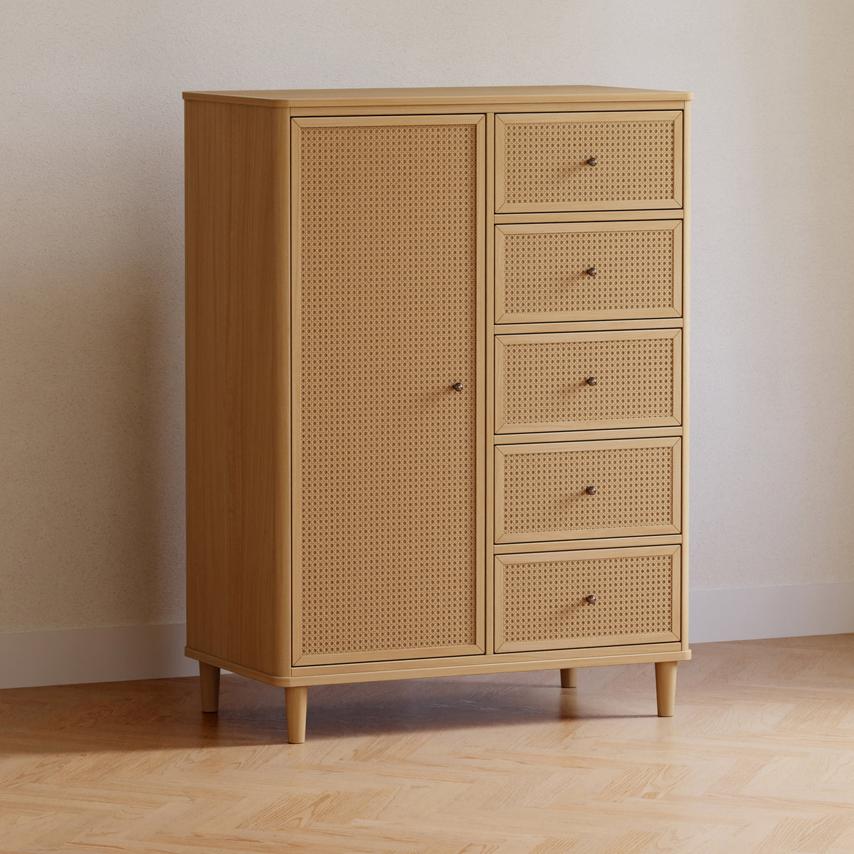 M23727HYHC,Namesake,Marin Chifforobe  Assembled in Honey and Honey Cane