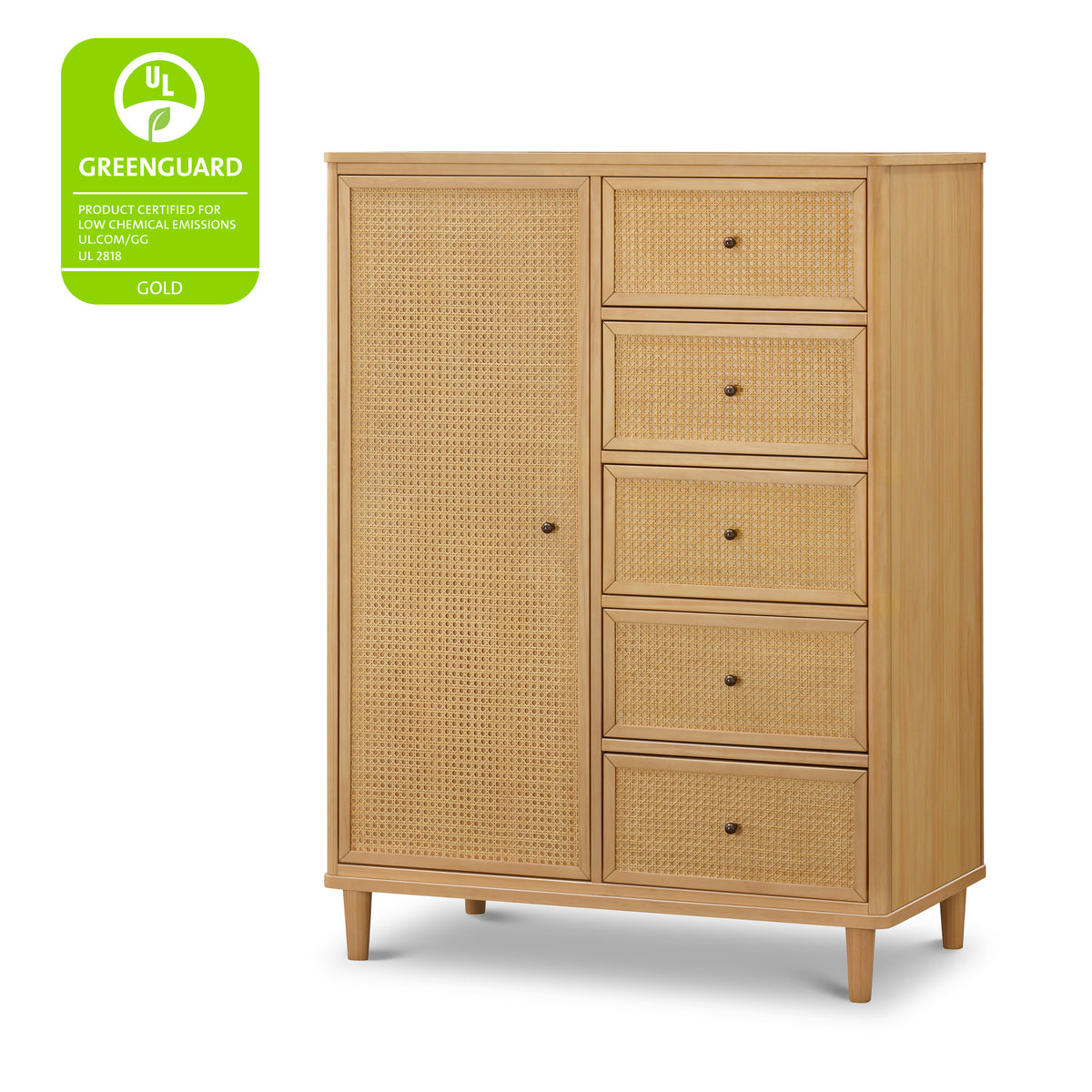 M23727HYHC,Namesake,Marin Chifforobe  Assembled in Honey and Honey Cane