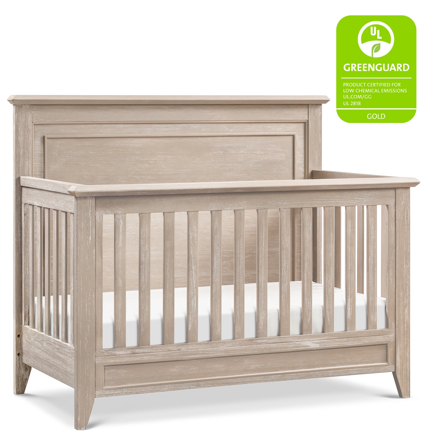 M24401SDB,Monogram by Namesake,Barrow Rustic 4-in-1 Convertible Flat Top Crib in Sandbar