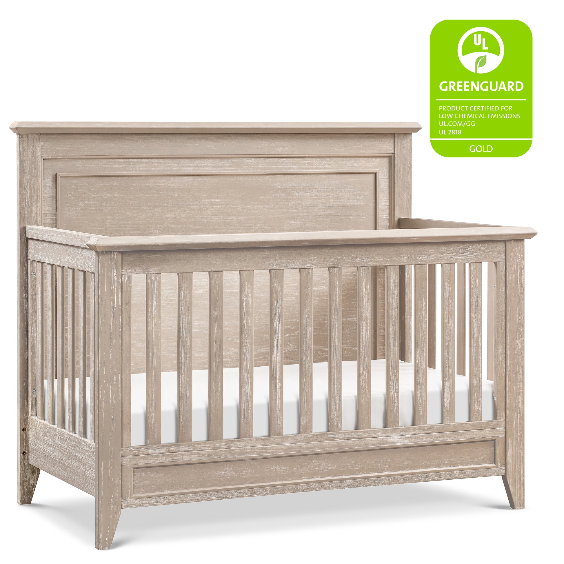M24401SDB,Monogram by Namesake,Barrow Rustic 4-in-1 Convertible Flat Top Crib in Sandbar