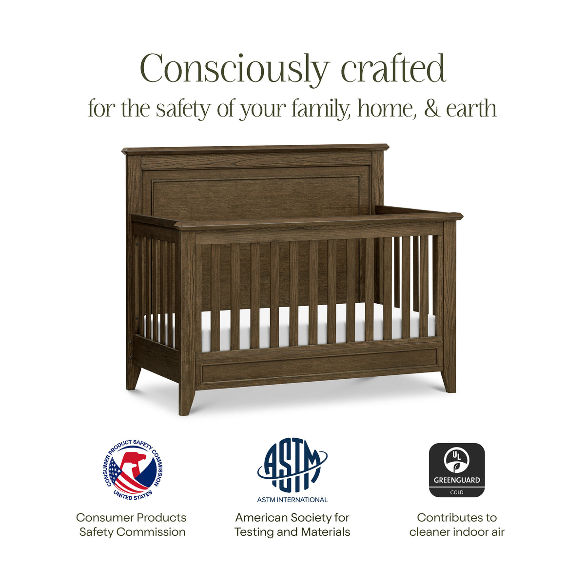 M24401TE,Monogram by Namesake,Barrow Rustic 4-in-1 Convertible Flat Top Crib in Toffee