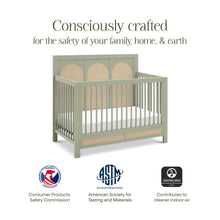 M24801FSPSEW,Namesake,Eloise 4-in-1 Convertible Crib in French Sage and Performance Sand Eco-Weave