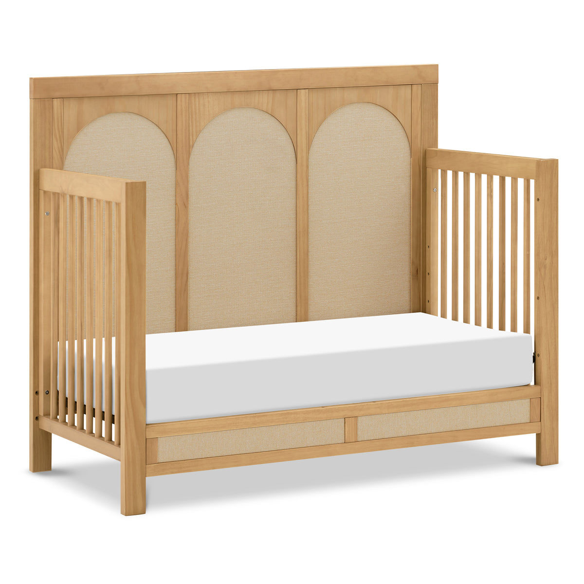 M24801HYPSEW,Namesake,Eloise 4-in-1 Convertible Crib in Honey & Performance Sand Eco-Weave