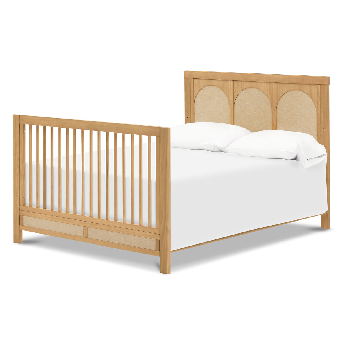 M24801HYPSEW,Namesake,Eloise 4-in-1 Convertible Crib in Honey & Performance Sand Eco-Weave