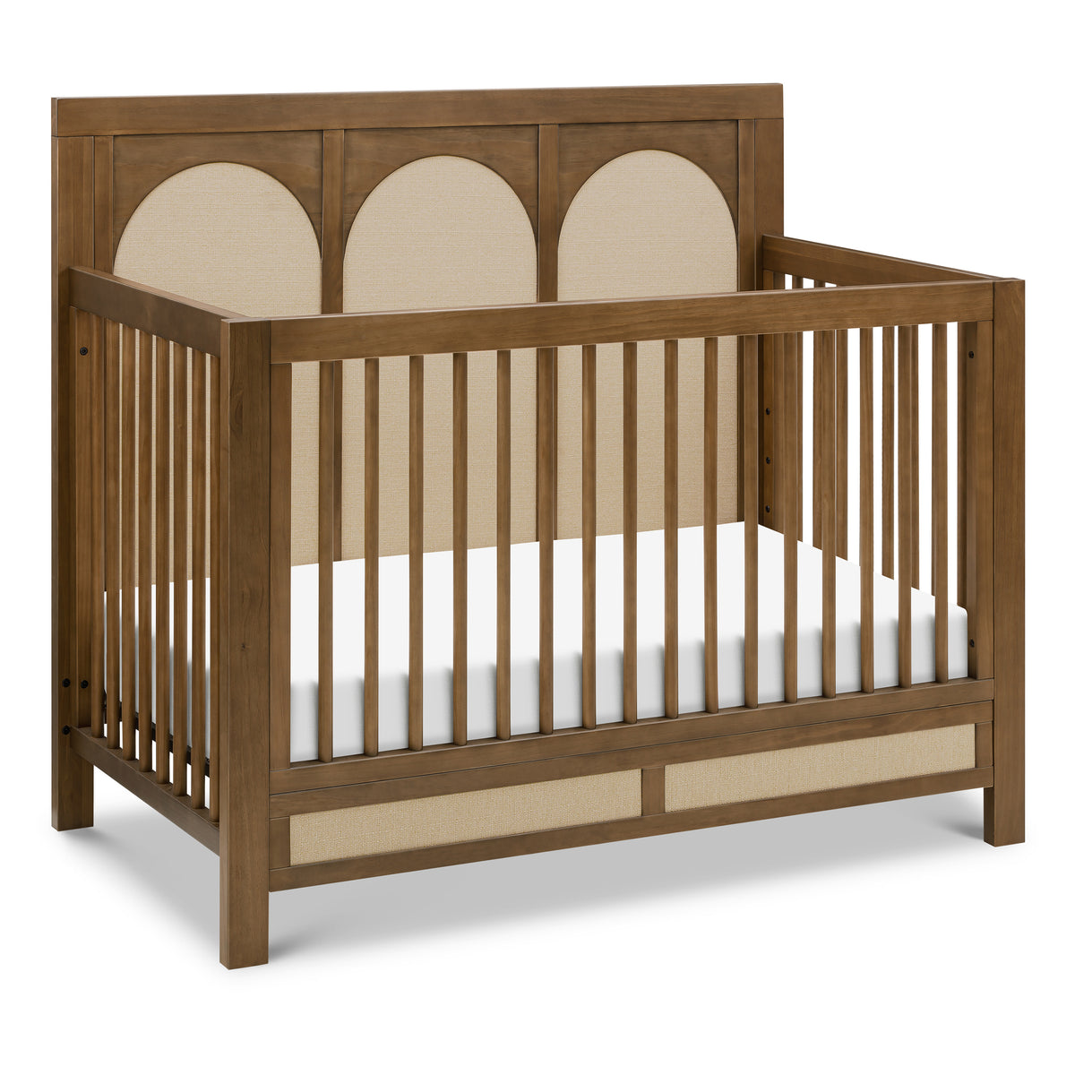 M24801NLPSEW,Namesake,Eloise 4-in-1 Convertible Crib in Natural Walnut & Performance Sand Eco-Weave