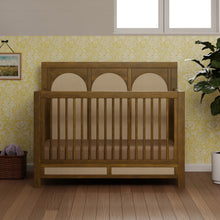 M24801NLPSEW,Namesake,Eloise 4-in-1 Convertible Crib in Natural Walnut & Performance Sand Eco-Weave