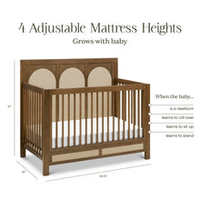 M24801NLPSEW,Namesake,Eloise 4-in-1 Convertible Crib in Natural Walnut & Performance Sand Eco-Weave