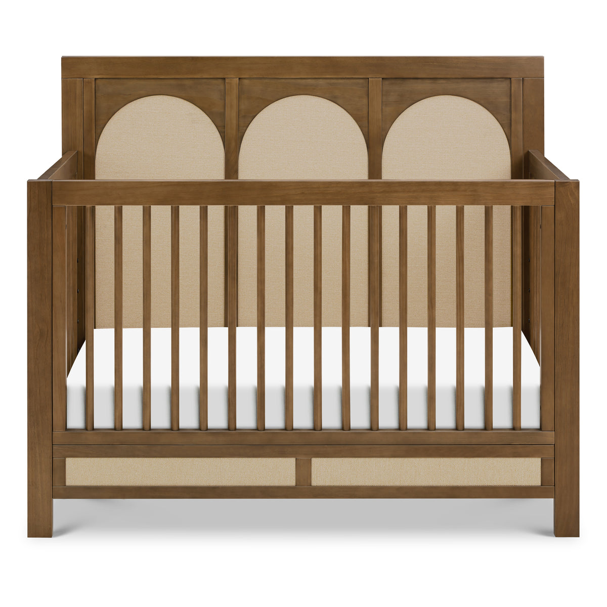 M24801NLPSEW,Namesake,Eloise 4-in-1 Convertible Crib in Natural Walnut & Performance Sand Eco-Weave