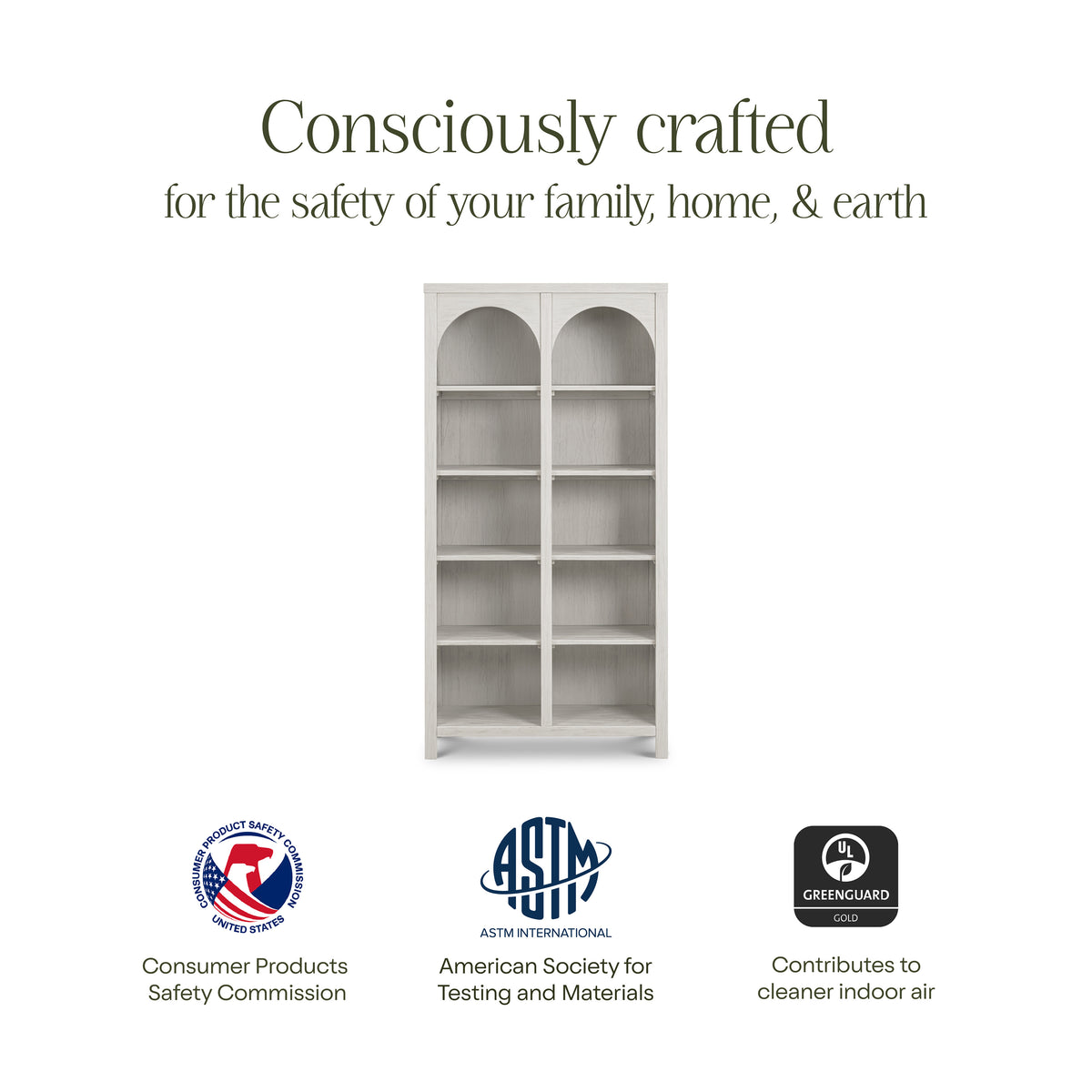 M24814WDF,Namesake,Eloise Bookcase  Assembled in White Driftwood