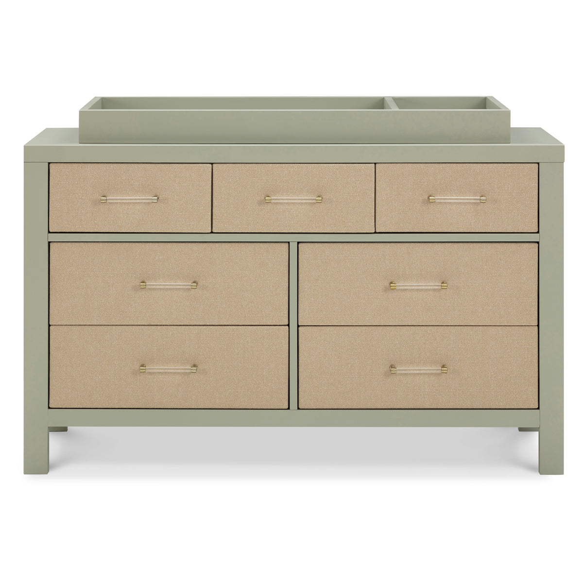 M24816FSPSEW,Namesake,Eloise 7-Drawer Assembled Dresser in French Sage and Performance Sand Eco-Weave