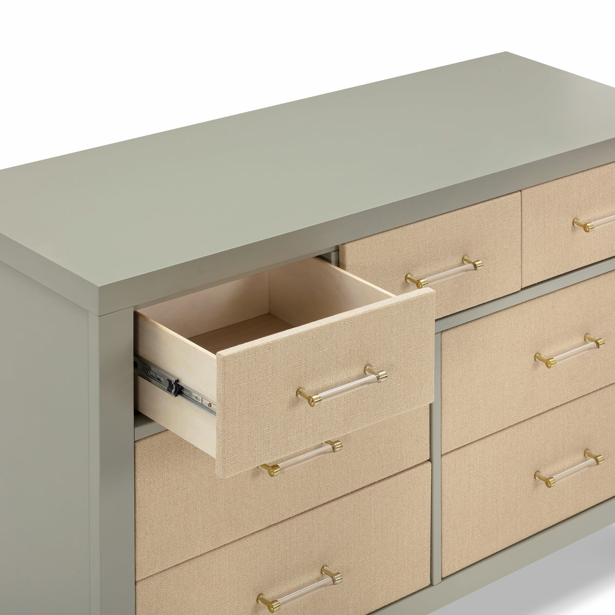 M24816FSPSEW,Namesake,Eloise 7-Drawer Assembled Dresser in French Sage and Performance Sand Eco-Weave