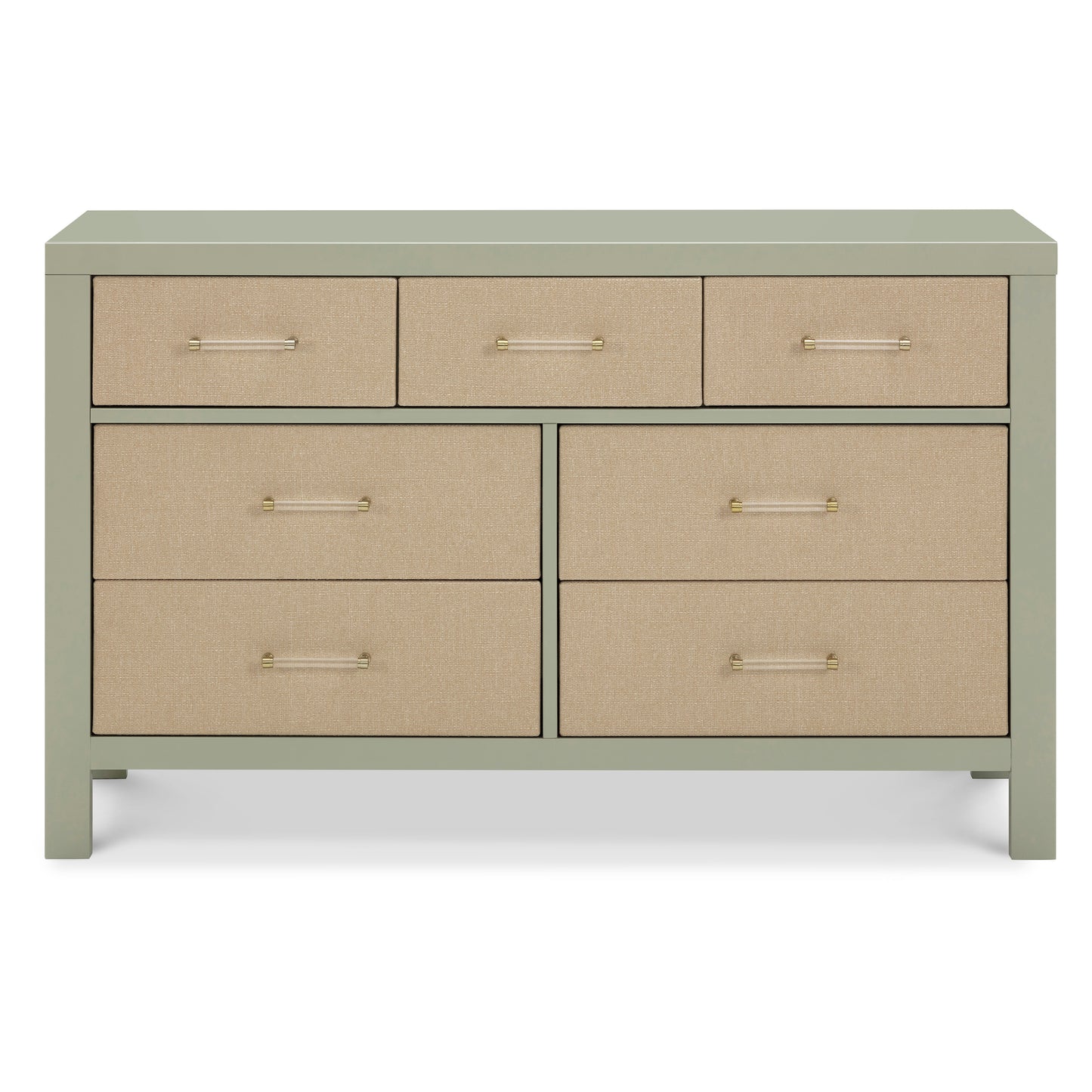 M24816FSPSEW,Namesake,Eloise 7-Drawer Assembled Dresser in French Sage and Performance Sand Eco-Weave