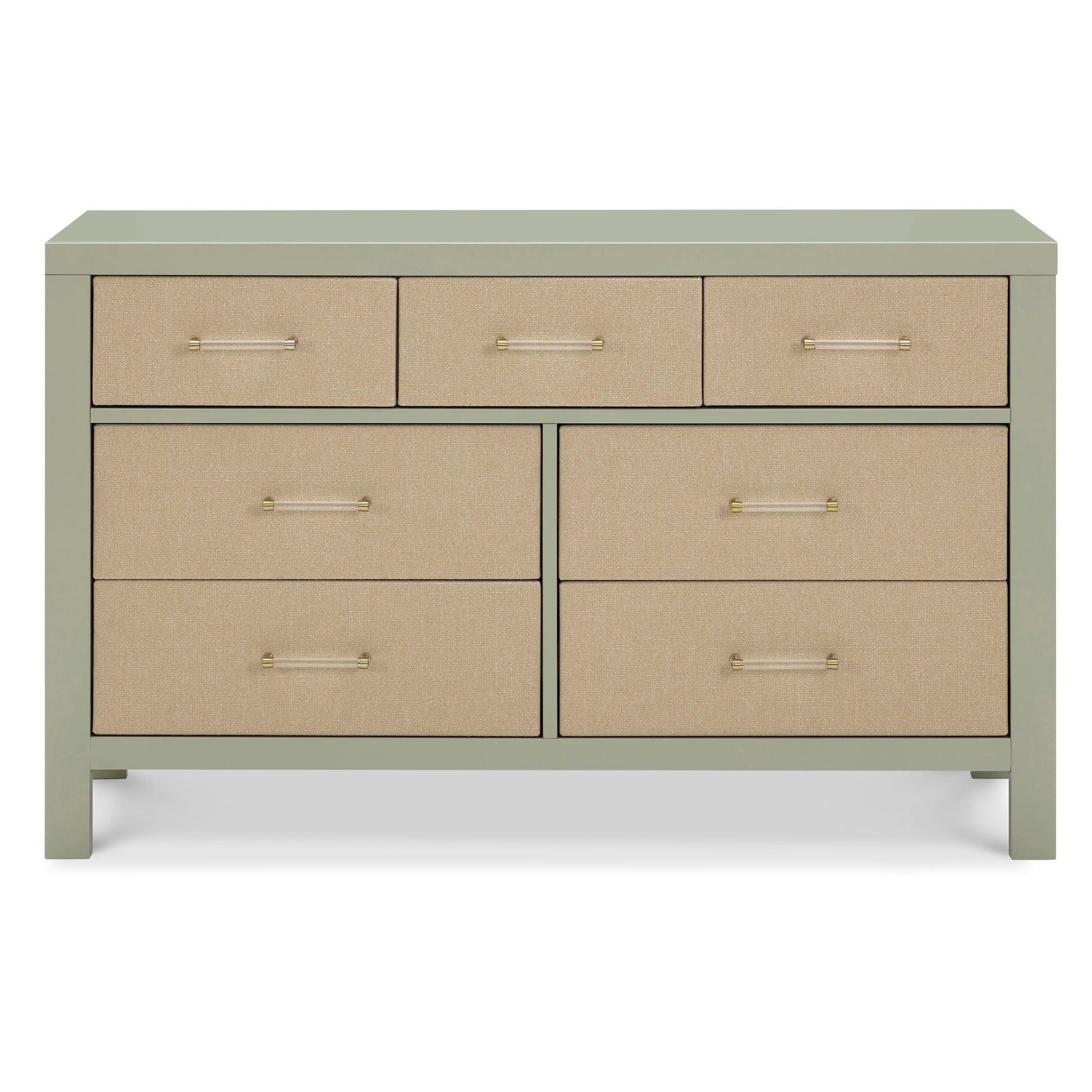 M24816FSPSEW,Namesake,Eloise 7-Drawer Assembled Dresser in French Sage and Performance Sand Eco-Weave