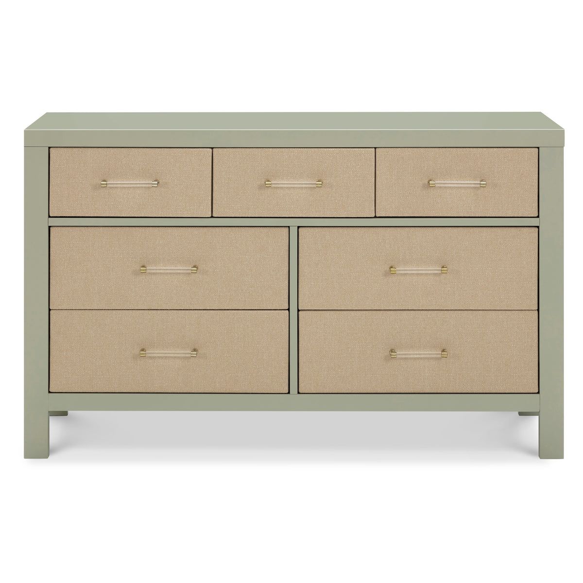 M24816FSPSEW,Namesake,Eloise 7-Drawer Assembled Dresser in French Sage and Performance Sand Eco-Weave