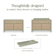 M24816FSPSEW,Namesake,Eloise 7-Drawer Assembled Dresser in French Sage and Performance Sand Eco-Weave