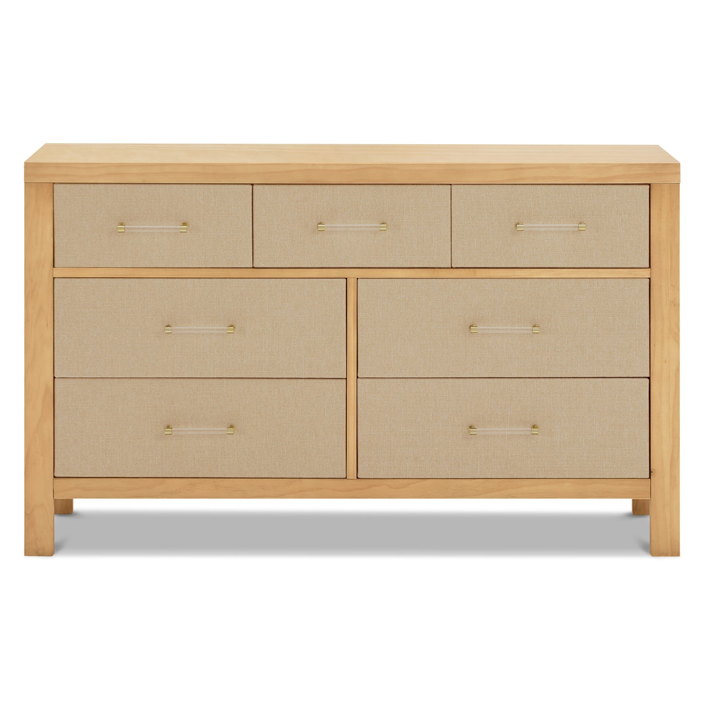 M24816HYPSEW,Namesake,Eloise 7-Drawer Assembled Dresser in Honey & Performance Sand Eco-Weave