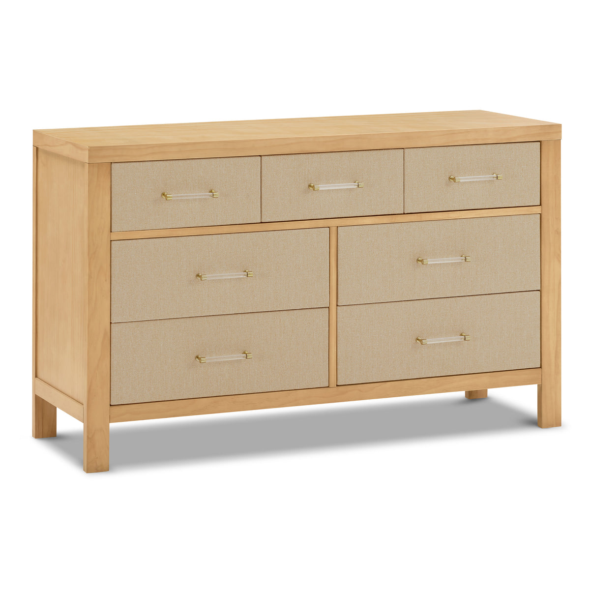 M24816HYPSEW,Namesake,Eloise 7-Drawer Assembled Dresser in Honey & Performance Sand Eco-Weave
