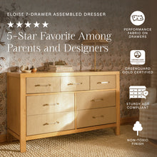 M24816HYPSEW,Namesake,Eloise 7-Drawer Assembled Dresser in Honey & Performance Sand Eco-Weave