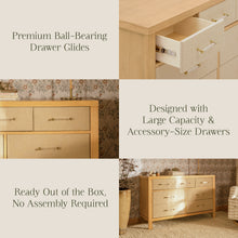 M24816HYPSEW,Namesake,Eloise 7-Drawer Assembled Dresser in Honey & Performance Sand Eco-Weave