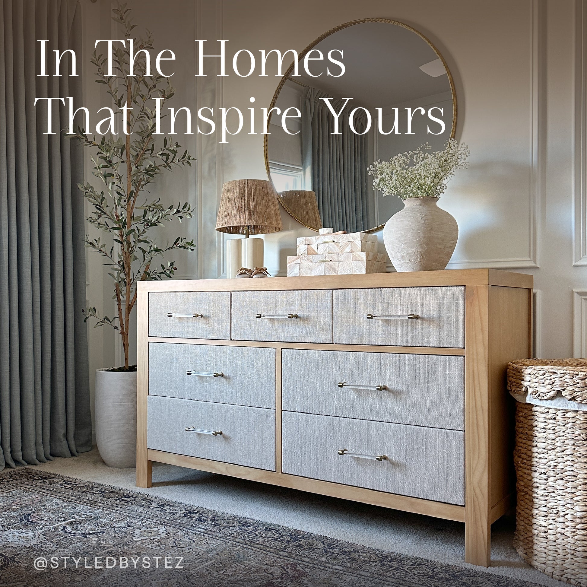 namesake dresser Liberty 6-Drawer Juniper and a scalloped apron Namesake Marin with Cane 6-Drawer