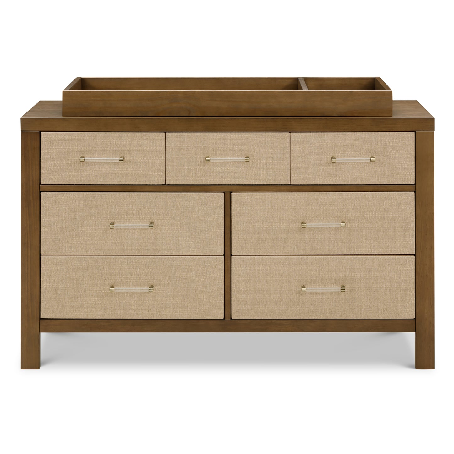 M24816NLPSEW,Namesake,Eloise 7-Drawer Assembled Dresser in Natural Walnut & Performance Sand Eco-Weave