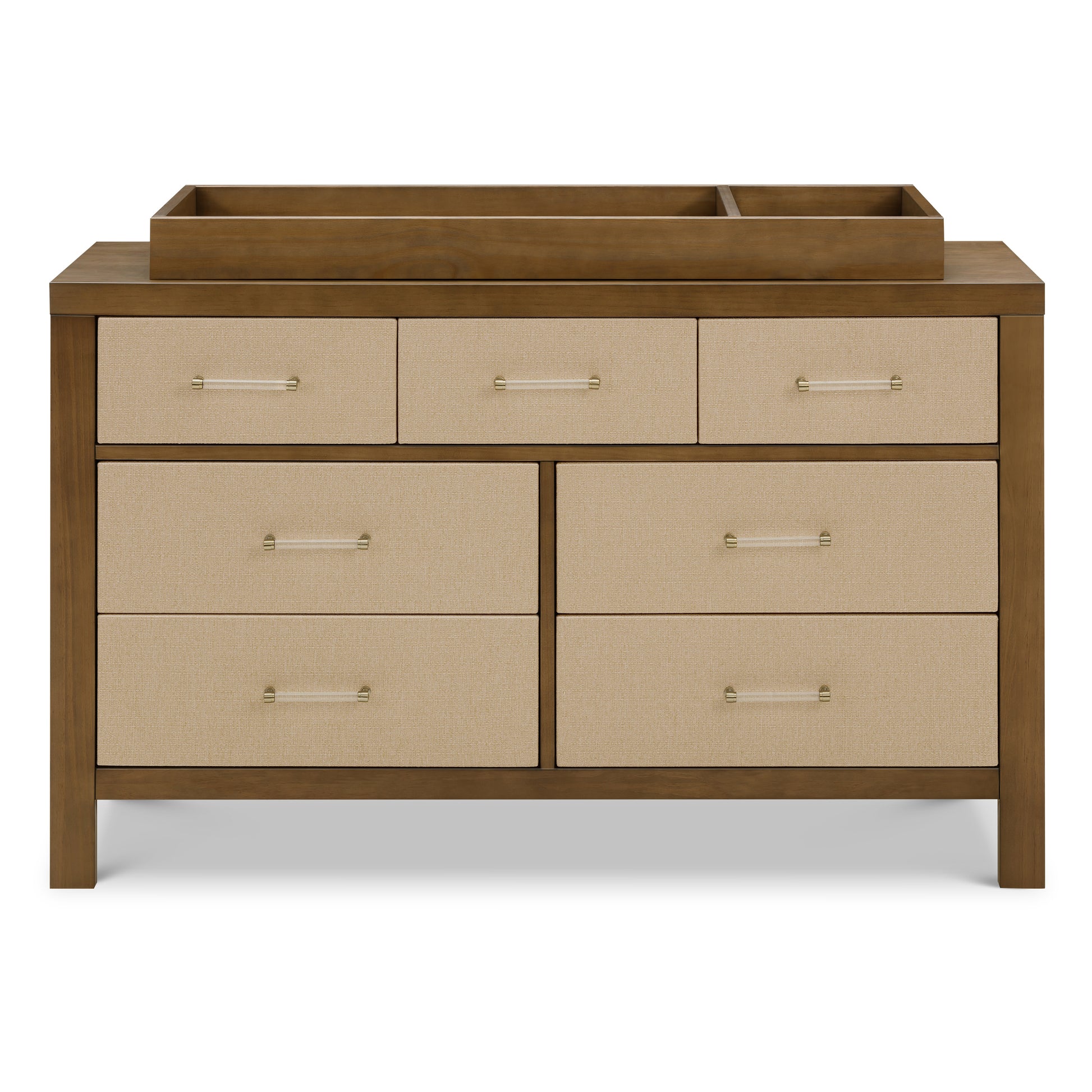 M24816NLPSEW,Namesake,Eloise 7-Drawer Assembled Dresser in Natural Walnut & Performance Sand Eco-Weave