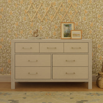 M24816WDFPEW,Namesake,Eloise 7-Drawer Assembled Dresser in White Driftwood and Performance Pearl Eco-Weave