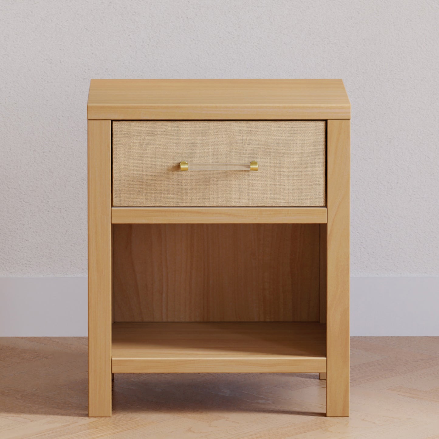 M24860HYPSEW,Namesake,Eloise Nightstand  Assembled in Honey & Performance Sand Eco-Weave