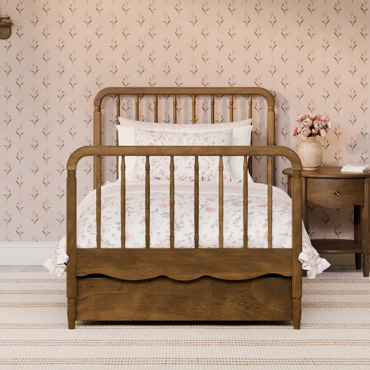 M25973NL,The MDB Family,Twin Storage Trundle Bed in Natural Walnut