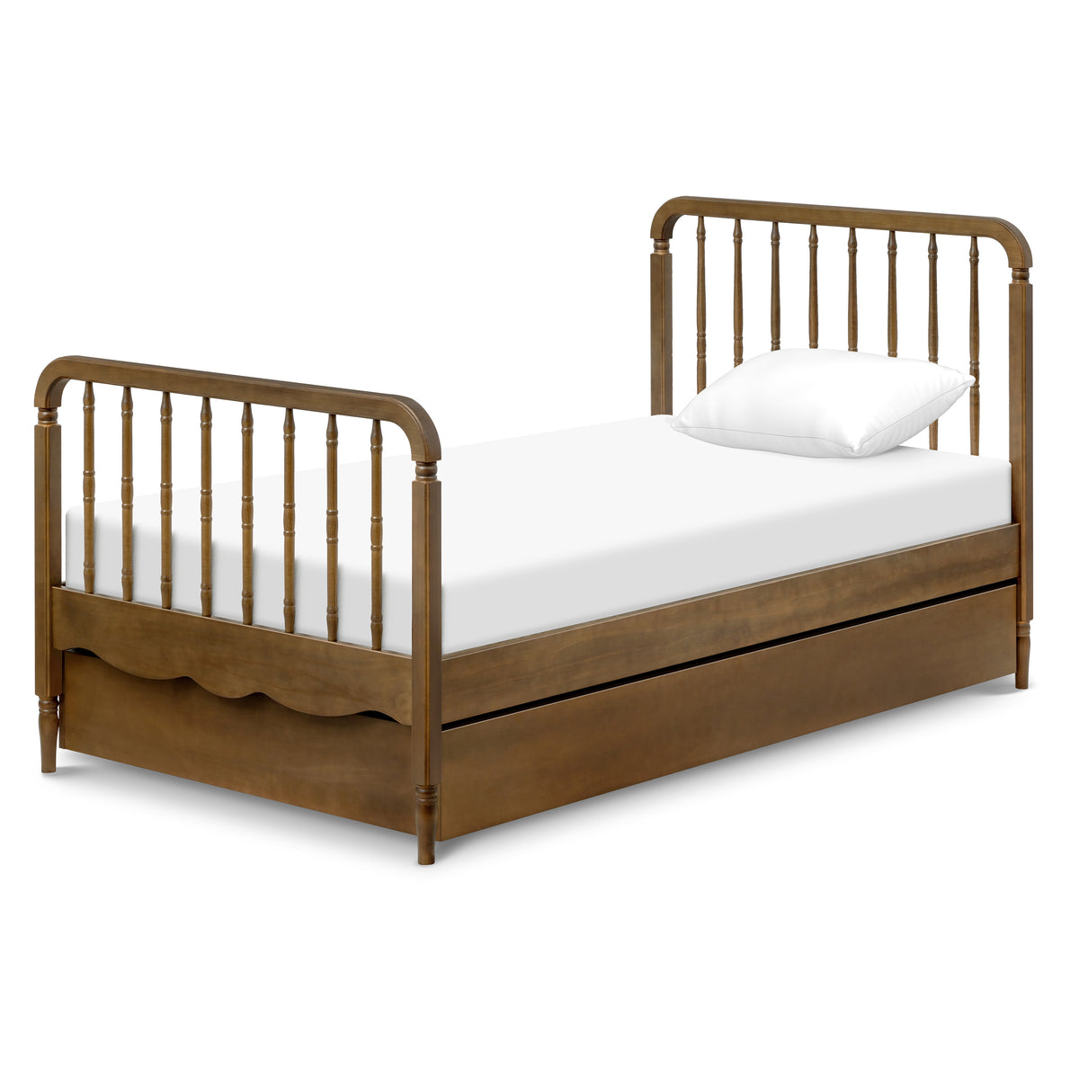 M25973NL,The MDB Family,Twin Storage Trundle Bed in Natural Walnut