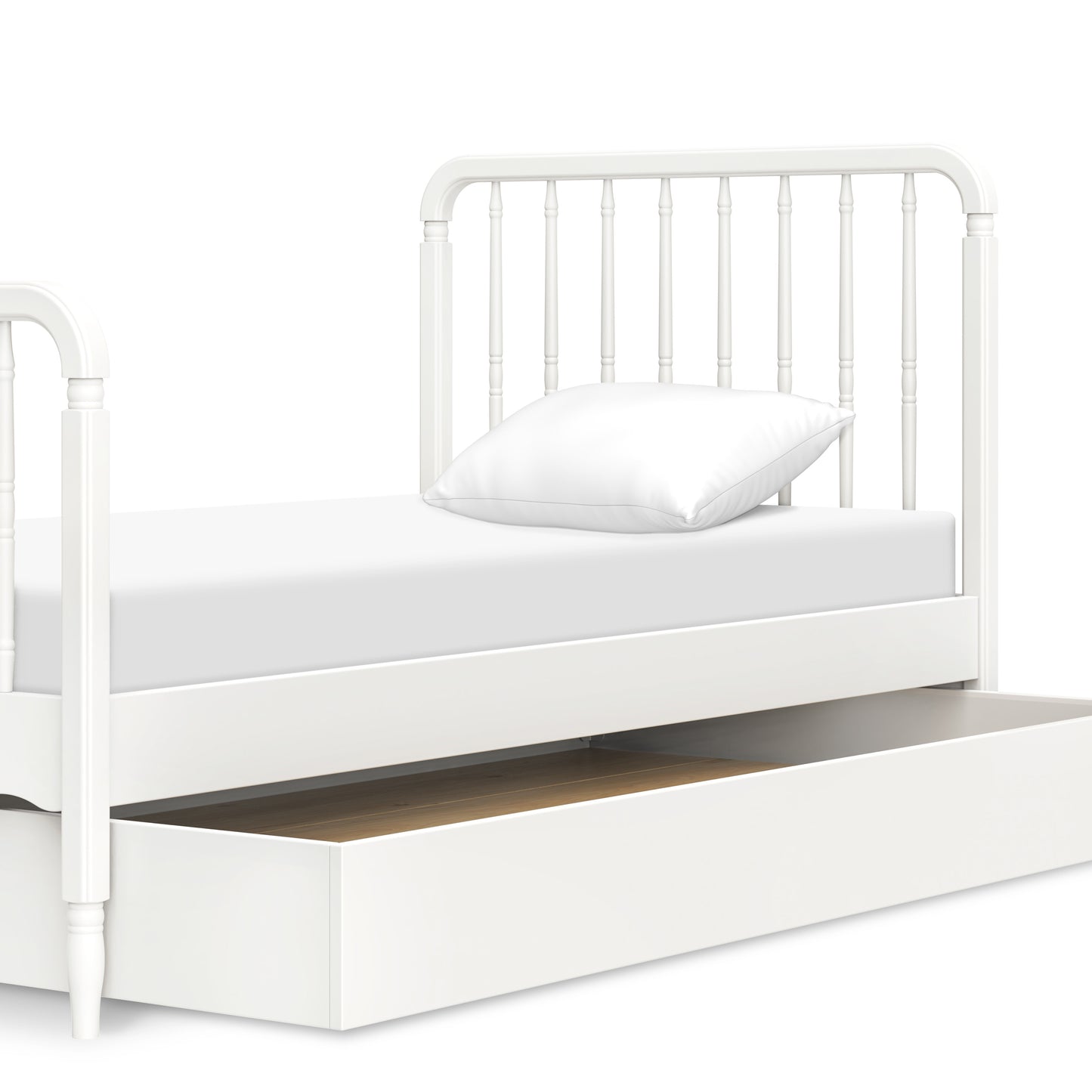 M25973RW,The MDB Family,Twin Storage Trundle Bed in Warm White