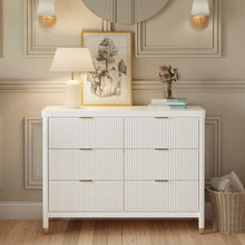 M26716RW,Namesake,Brimsley Tambour 6-Drawer Assembled Dresser in Warm White