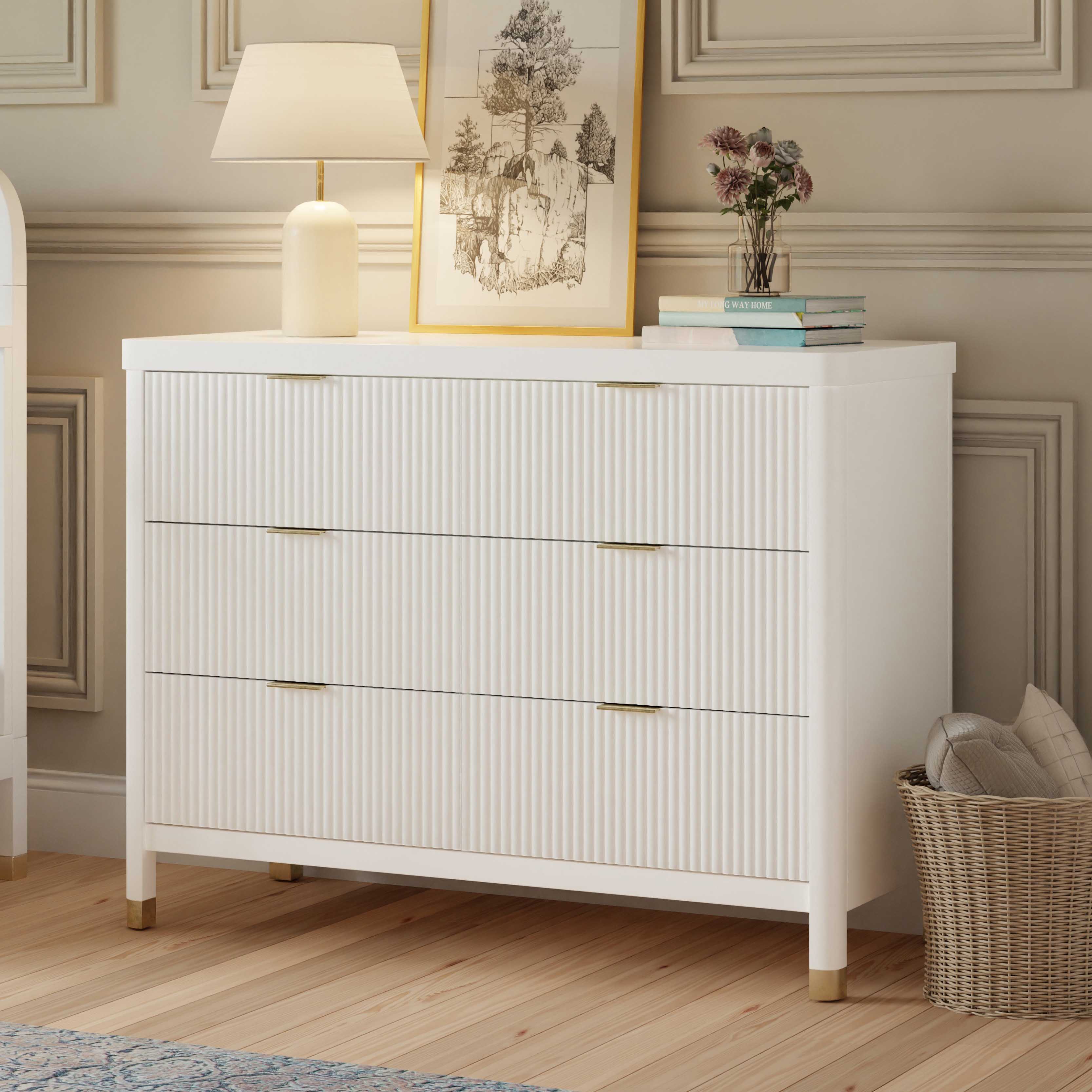 新作draw drawers arm bolero 2way camisole Namesake Brimsley Tambour 6-Drawer Assembled Dresser (46