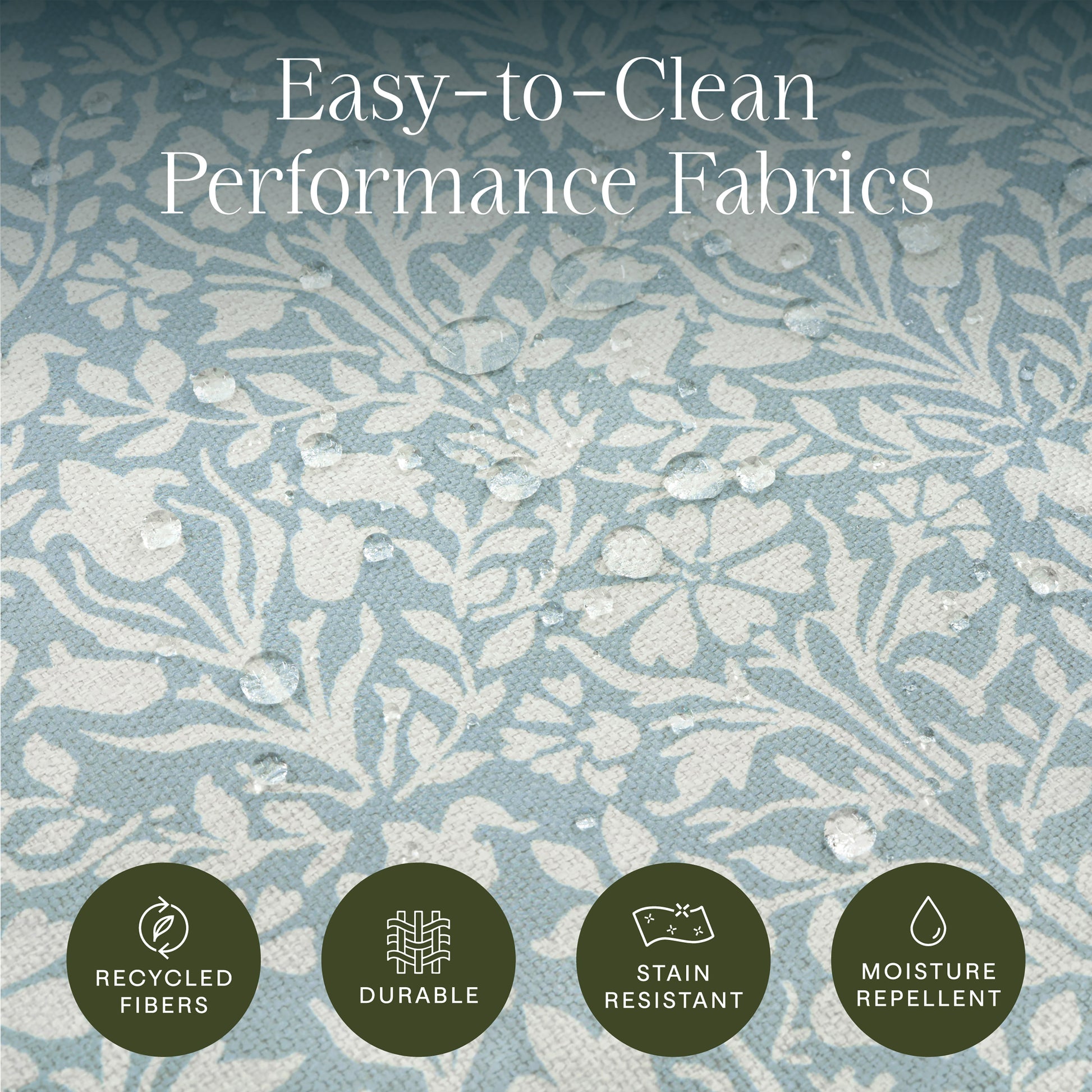 M30985BPBDF,Namesake,Morris & Co. x Namesake Tuffet Storage Ottoman Bellflowers in Powdered Blue w/DarkWood Ball Feet