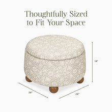 M30985MADF,Namesake,Morris & Co. x Namesake Tuffet Storage Ottoman Mallow in Ash w/ Dark Wood Ball Feet