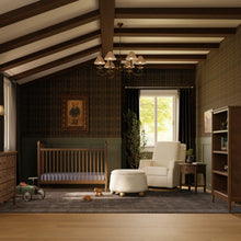 M30985PWBHF,Namesake,Tuffet Storage Ottoman in Performance Ivory Boucle w/Honey Ball Feet