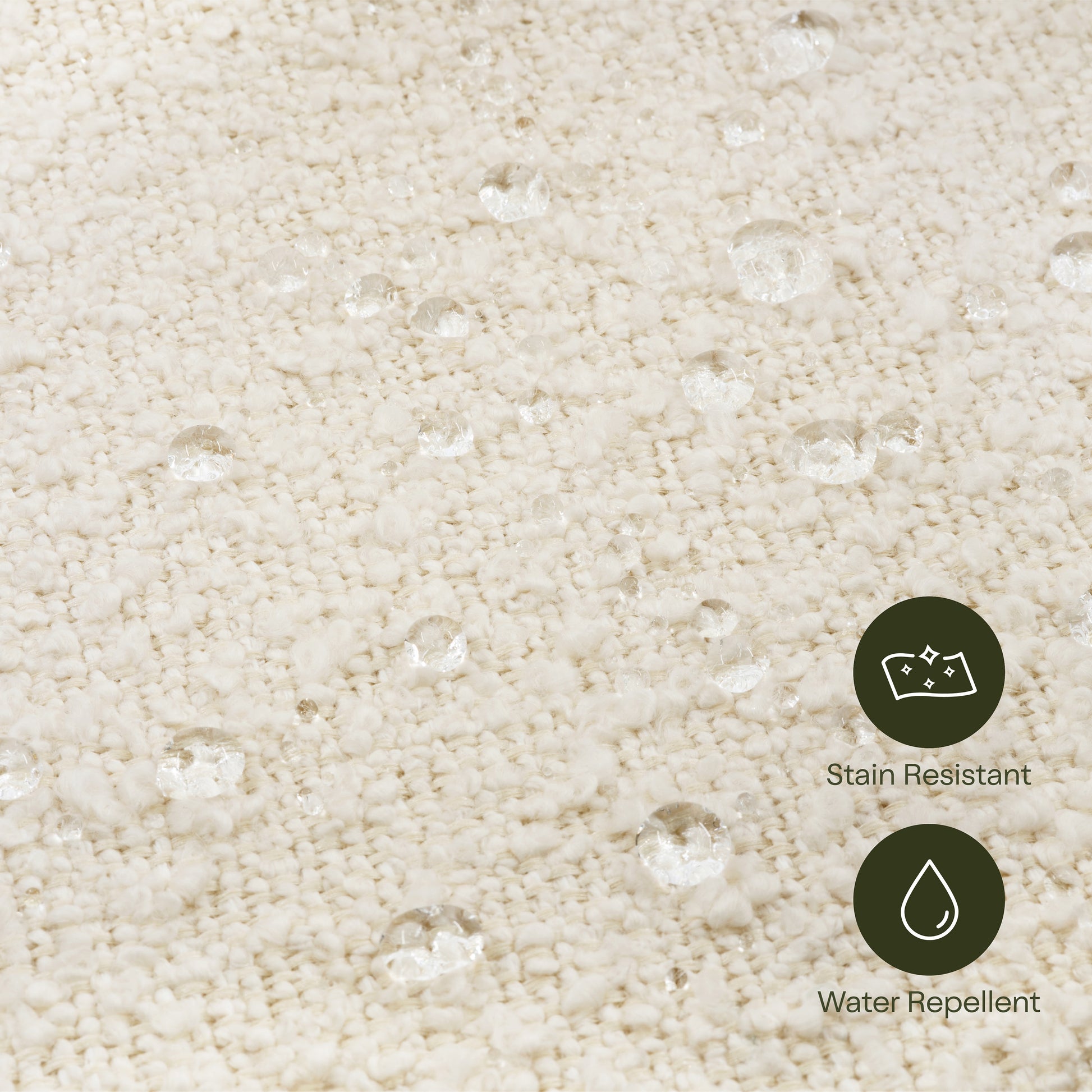 M30985PWBHF,Namesake,Tuffet Storage Ottoman in Performance Ivory Boucle w/Honey Ball Feet