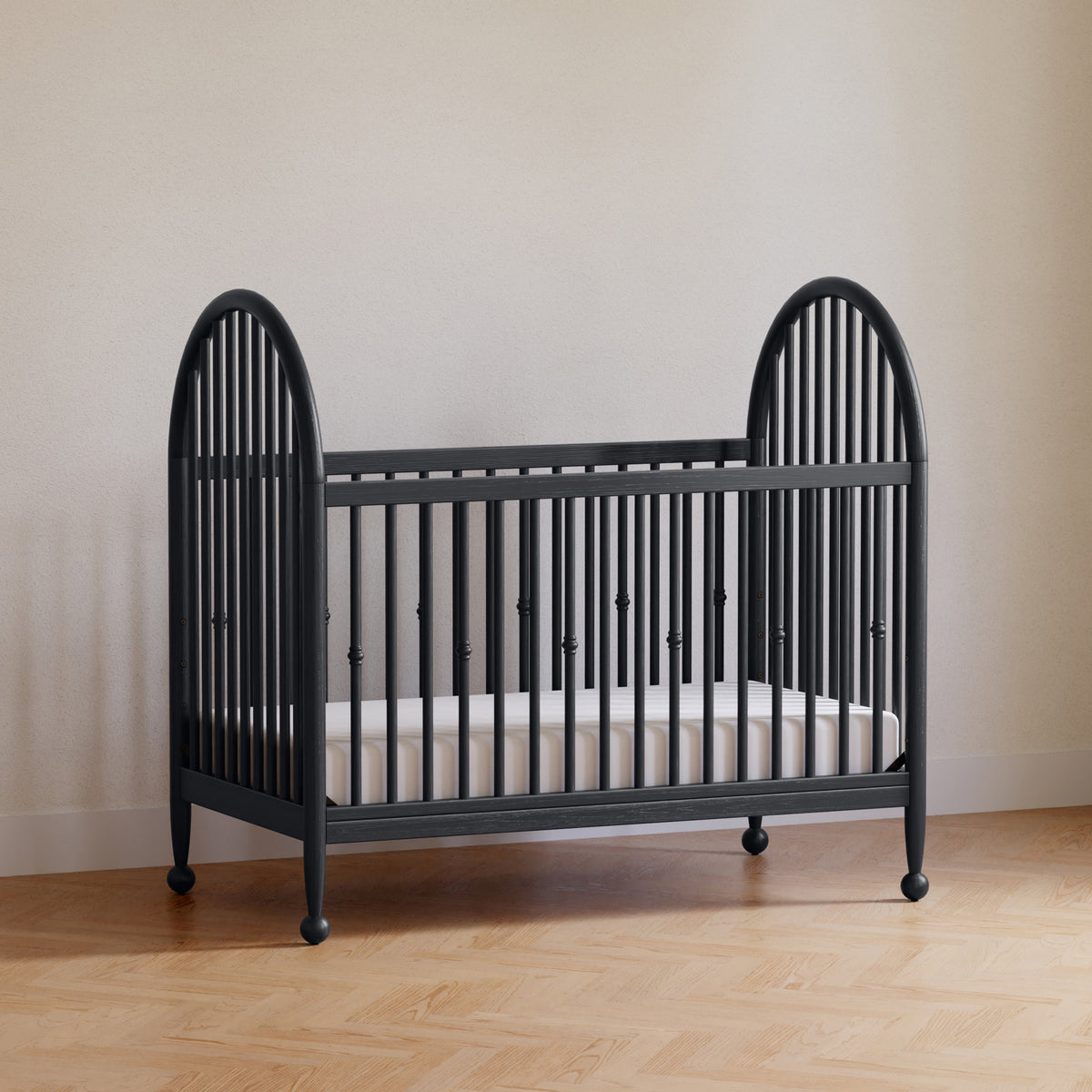M31401AB,Namesake,Alouette 3-in-1 Convertible Spindle Crib in Archival Black