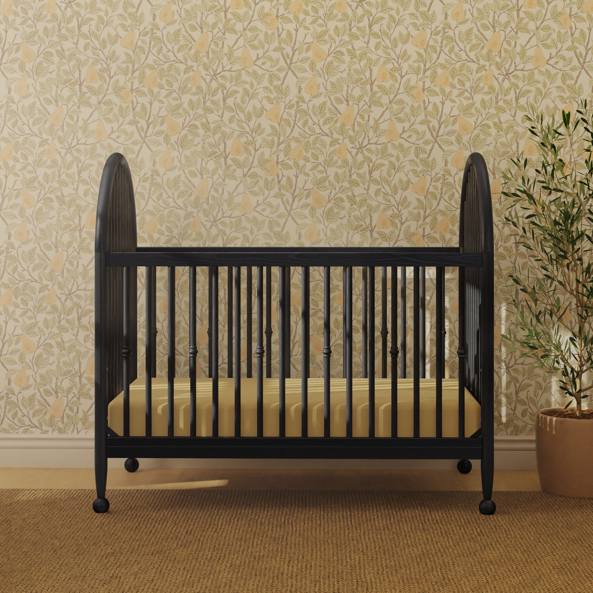 M31401AB,Namesake,Alouette 3-in-1 Convertible Spindle Crib in Archival Black